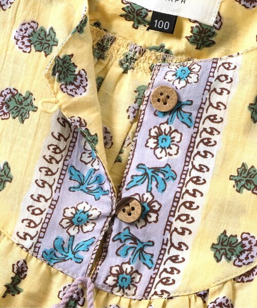 Seraph（セラフ）の「エスニック柄カフタンワンピース（ワンピース・キッズ・ピンク/イエロー/サックスブルー・140/130/120/110/100/95/90/80）」の6枚目の写真