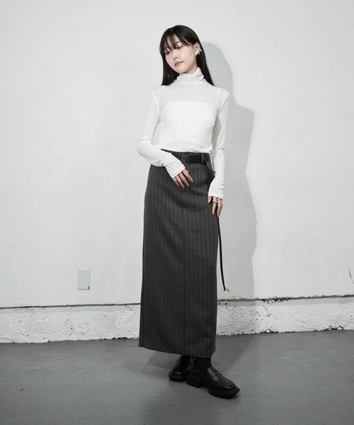 Y/lim(イリム)の「シアータートルネックもっちりロンT(Tシャツ/カットソー・レディース・グレー/ブラック/オフホワイト/ブラウン・M/L/S)」の14枚目の写真
