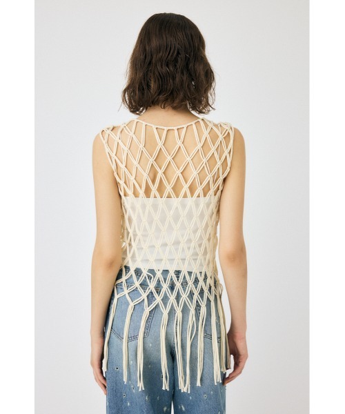 MOUSSY（マウジー）の「MACRAME トップス（タンクトップ・レディース・ブラック/オフホワイト・FREE）」の12枚目の写真