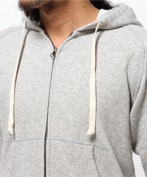 SEVENDAYS=SUNDAY（セブンデイズサンデイ）の「トンプキン裏毛　長袖ＺＩＰパーカー（カーディガン/ボレロ・メンズ・杢グレー/ネイビー/オフホワイト・SMALL/LARGE/MEDIUM）」の8枚目の写真