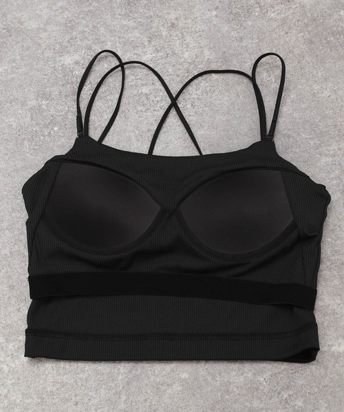 LAKOLE（ラコレ）の「【吸水速乾】リブクロスショートブラトップ＜RELAXING WEAR＞/ 118984（キャミソール・レディース・ラベンダー/オフホワイト/ブラック・SMALL/MEDIUM/LARGE）」の5枚目の写真