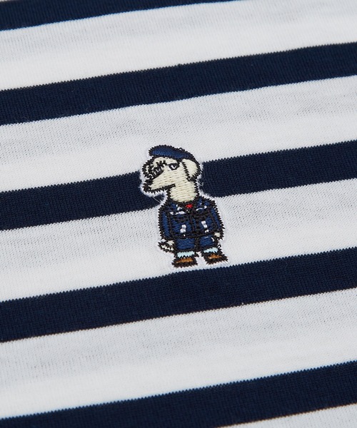 SIDEWAY STANCE(サイドウェイスタンス)の「【SIDEWAY STANCE】ボーダー ワンポイント 刺繍 半袖Tシャツ(Tシャツ/カットソー・メンズ・ブラック/ホワイト系/ホワイト系1/ホワイト/ブラック系1/ブラック系・SMALL/MEDIUM/LARGE/X-LARGE)」の15枚目の写真