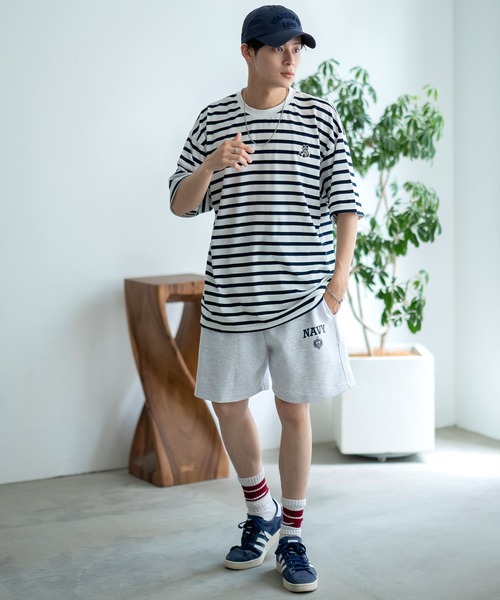 SIDEWAY STANCE(サイドウェイスタンス)の「【SIDEWAY STANCE】ボーダー ワンポイント 刺繍 半袖Tシャツ(Tシャツ/カットソー・メンズ・ブラック/ホワイト系/ホワイト系1/ホワイト/ブラック系1/ブラック系・SMALL/MEDIUM/LARGE/X-LARGE)」の19枚目の写真