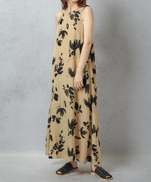 【Lull / ルル】花柄ノースリロングワンピース