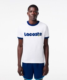 LACOSTE | オーガニックコットン ネームプリントトリム 半袖Tシャツ(Tシャツ/カットソー)