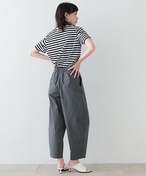 GALLEST(ギャレスト)の「◆クロップドボーダーTシャツ(Tシャツ/カットソー・レディース・ライトパープル/ブラック系2・38)」の4枚目の写真