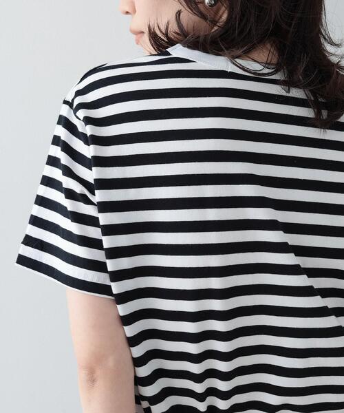 GALLEST(ギャレスト)の「◆クロップドボーダーTシャツ(Tシャツ/カットソー・レディース・ライトパープル/ブラック系2・38)」の8枚目の写真