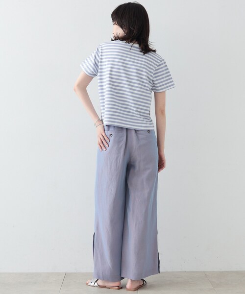 GALLEST(ギャレスト)の「◆クロップドボーダーTシャツ(Tシャツ/カットソー・レディース・ライトパープル/ブラック系2・38)」の11枚目の写真