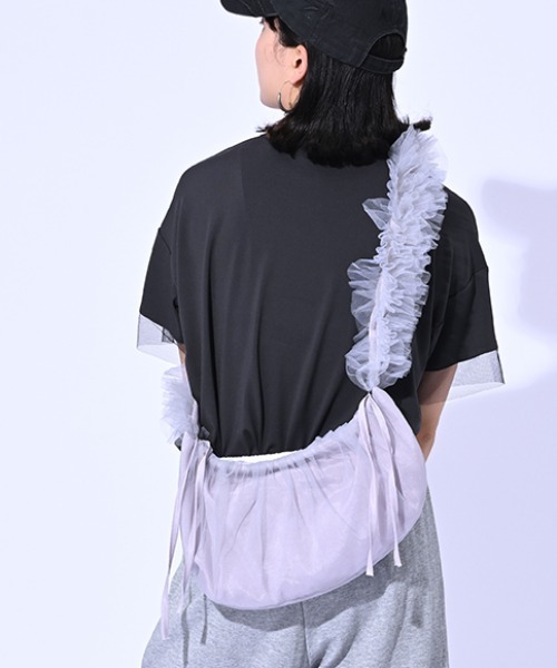 ENIM BY VICKY(エニムバイビッキー)の「チュールドロストリボンショルダーバッグ(ショルダーバッグ・レディース・ピンク/グレー・FREE)」の12枚目の写真