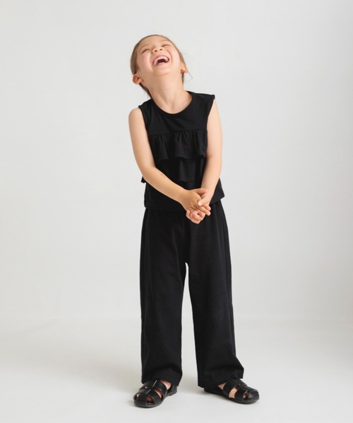 BRANSHES(ブランシェス)の「ノースリーブフリルセットアップ(セットアップ・キッズ・ブルー/ブラック・140/120/150/110/130/100/90)」の14枚目の写真