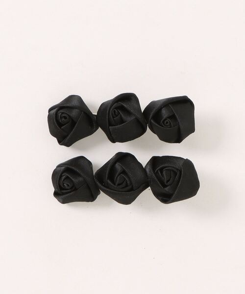 LOWRYS FARM(ローリーズファーム)の「2Pフラワークリップ 130119(バレッタ/ヘアクリップ・レディース・アイボリー/ブラック・FREE)」の2枚目の写真