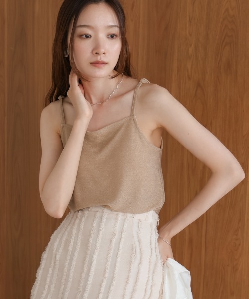 セール】カップ付きラメキャミソール（キャミソール）｜Bab（バブ）の