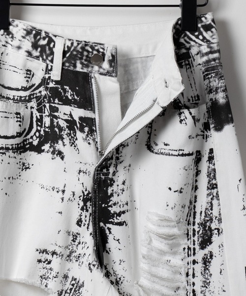 me+em select（ミームセレクト）の「※※【 選べる４サイズ 】ヴィンテージプリントダメージホワイトデニム ／ vintage print damage white denim（デニムパンツ・レディース・ホワイト・SMALL/MEDIUM/LARGE/X-LARGE）」の19枚目の写真