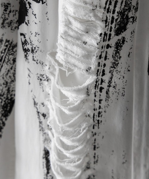 me+em select（ミームセレクト）の「※※【 選べる４サイズ 】ヴィンテージプリントダメージホワイトデニム ／ vintage print damage white denim（デニムパンツ・レディース・ホワイト・SMALL/MEDIUM/LARGE/X-LARGE）」の20枚目の写真