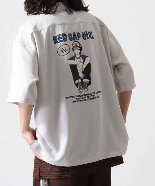 【セール】REDCAPGIRL RCGバックプリント&刺繍 ルーズサイズOPカラー半袖シャツ(シャツ/ブラウス)|Red Cap Girl(レッドキャプガール)