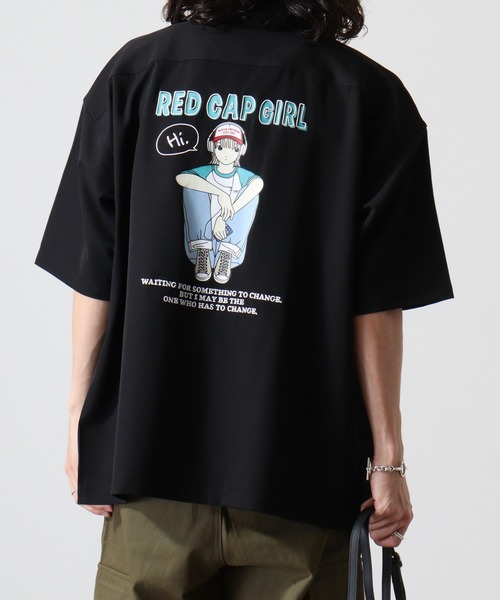 Red Cap Girl(レッドキャプガール)の「REDCAPGIRL RCGバックプリント&刺繍 ルーズサイズOPカラー半袖シャツ(シャツ/ブラウス・メンズ・ライトグレー/ホワイト/ブラック/ブルー・L/M)」の19枚目の写真