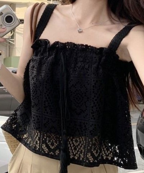 ｔｏｌｅｎｅ（トレネ）の「レースキャミ シアー（キャミソール・レディース・ホワイト/ブラック・FREE）」の16枚目の写真