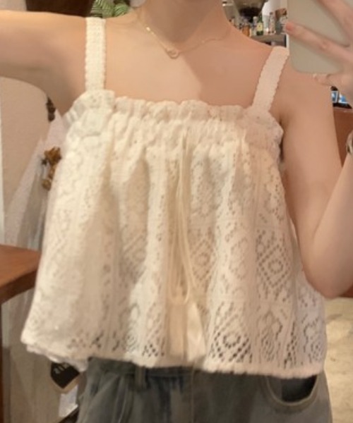 ｔｏｌｅｎｅ（トレネ）の「レースキャミ シアー（キャミソール・レディース・ホワイト/ブラック・FREE）」の12枚目の写真