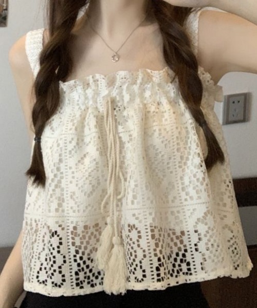 ｔｏｌｅｎｅ（トレネ）の「レースキャミ シアー（キャミソール・レディース・ホワイト/ブラック・FREE）」の10枚目の写真