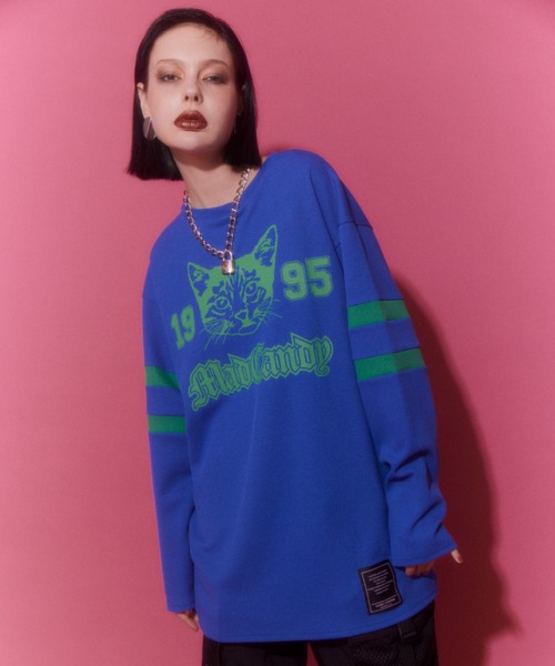 Candy Stripper（キャンディストリッパー）の「NUMBERING CATS WAFFLE トップス（Tシャツ/カットソー・レディース・ブルー/グレー/ブラック/レッド・2）」の6枚目の写真