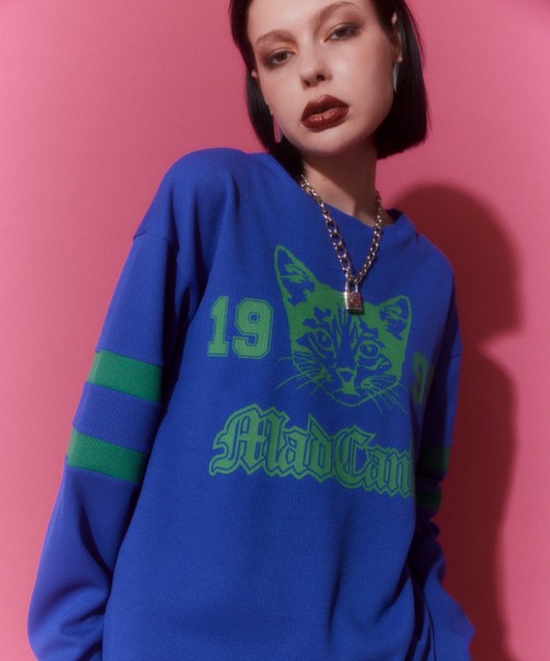 Candy Stripper（キャンディストリッパー）の「NUMBERING CATS WAFFLE トップス（Tシャツ/カットソー・レディース・ブルー/グレー/ブラック/レッド・2）」の5枚目の写真