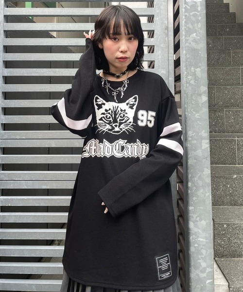 Candy Stripper（キャンディストリッパー）の「NUMBERING CATS WAFFLE トップス（Tシャツ/カットソー・レディース・ブルー/グレー/ブラック/レッド・2）」の15枚目の写真