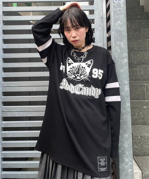 Candy Stripper（キャンディストリッパー）の「NUMBERING CATS WAFFLE トップス（Tシャツ/カットソー・レディース・ブルー/グレー/ブラック/レッド・2）」の16枚目の写真