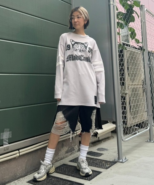 Candy Stripper（キャンディストリッパー）の「NUMBERING CATS WAFFLE トップス（Tシャツ/カットソー・レディース・ブルー/グレー/ブラック/レッド・2）」の12枚目の写真