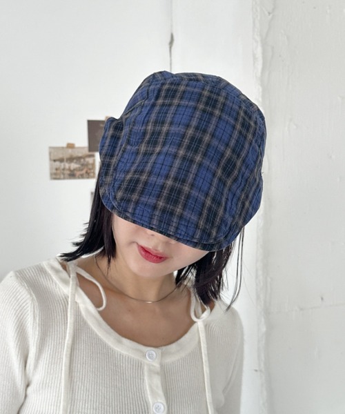 CLEA(クレア)の「チェック柄ヴィンテージハンチング帽(ハンチング/ベレー帽・レディース・ベージュ/グレー/ネイビー・FREE)」の17枚目の写真