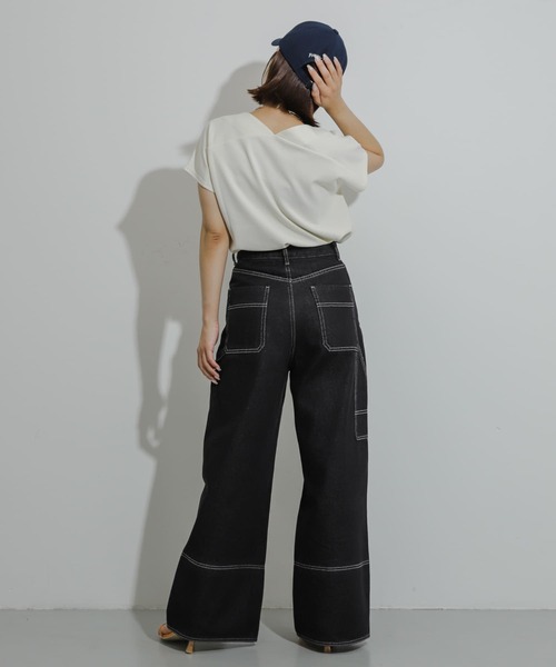 SENSE OF PLACE by URBAN RESEARCH（センスオブプレイスバイアーバンリサーチ）の「カットミラノフレンチスリーブトップ（Tシャツ/カットソー・レディース・ホワイト系その他/チャコールグレー/ブラック系その他/オフホワイト/オレンジ・ONE）」の22枚目の写真