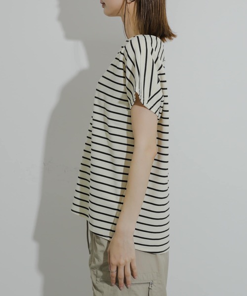 SENSE OF PLACE by URBAN RESEARCH（センスオブプレイスバイアーバンリサーチ）の「カットミラノフレンチスリーブトップ（Tシャツ/カットソー・レディース・ホワイト系その他/チャコールグレー/ブラック系その他/オフホワイト/オレンジ・ONE）」の11枚目の写真