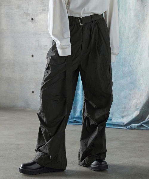 セール】【SERACE】Loose silhouette wide straight belted