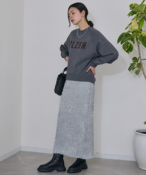 CLOCHE(クロシェ)の「cloche ロゴニットトップス(ニット/セーター・レディース・ベージュ/アイボリー/チャコールグレー・FREE)」の20枚目の写真