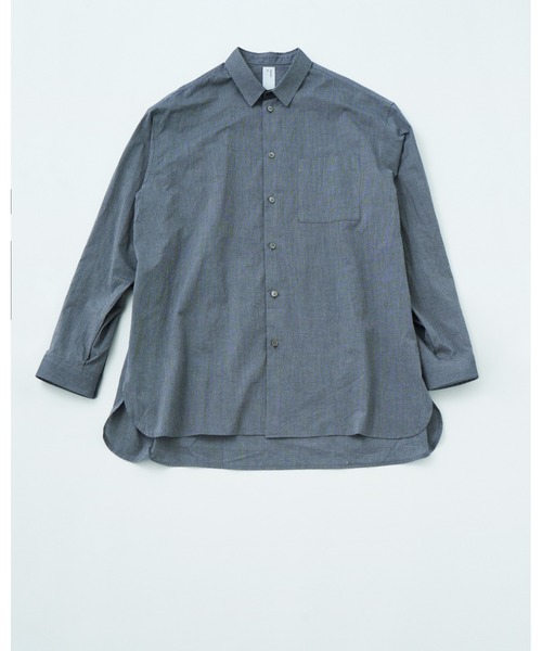 benine9（ビーナイン）の「benine 9 Finx Washer Cotton Cordlane Striped Shirt（シャツ/ブラウス・メンズ・ホワイト/ネイビー・LARGE/MEDIUM/SMALL）」の2枚目の写真