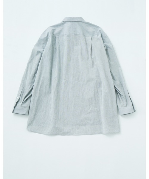 benine9（ビーナイン）の「benine 9 Finx Washer Cotton Cordlane Striped Shirt（シャツ/ブラウス・メンズ・ホワイト/ネイビー・LARGE/MEDIUM/SMALL）」の3枚目の写真