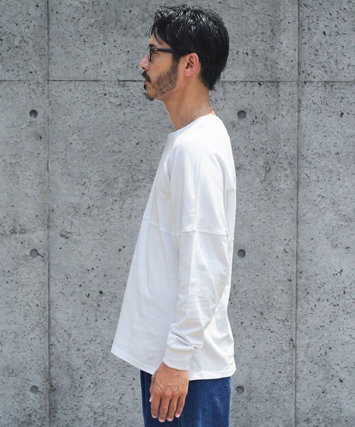 jiggys shop（ジギーズショップ）の「切り替えクルーネックドルマン長袖ロンTカットソー（Tシャツ/カットソー・メンズ・ブラック/チャコールグレー/ホワイト・MEDIUM/LARGE）」の16枚目の写真
