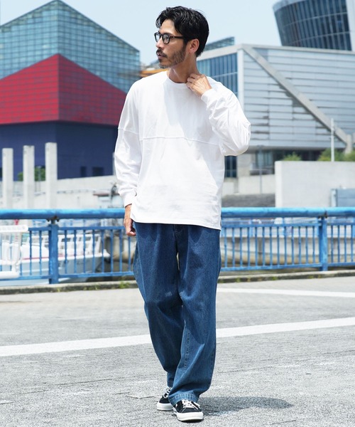 jiggys shop（ジギーズショップ）の「切り替えクルーネックドルマン長袖ロンTカットソー（Tシャツ/カットソー・メンズ・ブラック/チャコールグレー/ホワイト・MEDIUM/LARGE）」の12枚目の写真