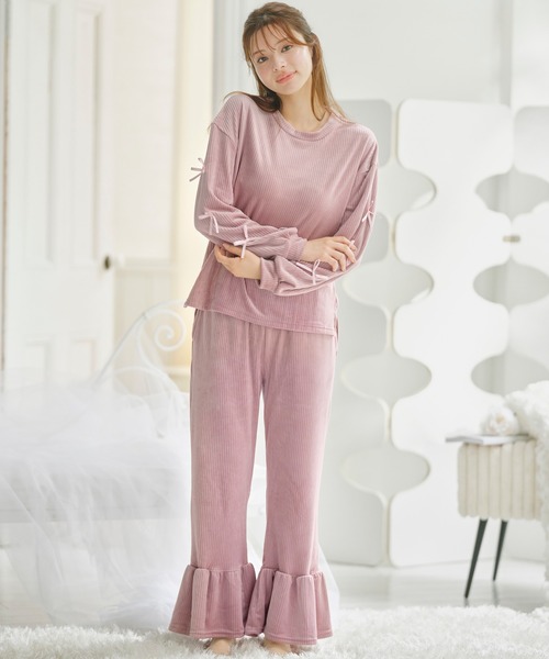 セール】ベロアリボンルームウエア（ルームウェア/パジャマ