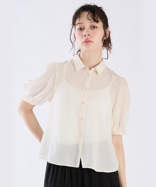 agnès b. 丸襟 ホワイト シャツ 38サイズ 【公式通販】