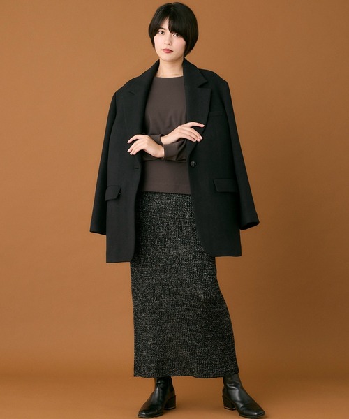 INED CLARO(イネドクラロ)の「ラメニットスカート(スカート・レディース・ブラウン/ブラック・フリー)」の10枚目の写真