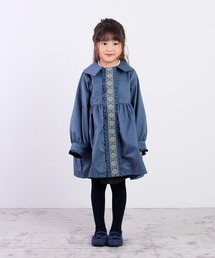 トレンチコート（ブルー・ネイビー/青色系・刺繍）ファッション通販