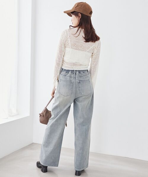 MAJESTIC LEGON(マジェスティックレゴン)の「レースドロストトップス(Tシャツ/カットソー・レディース・ブラック/ブルー系その他5/アイボリー・MEDIUM)」の6枚目の写真