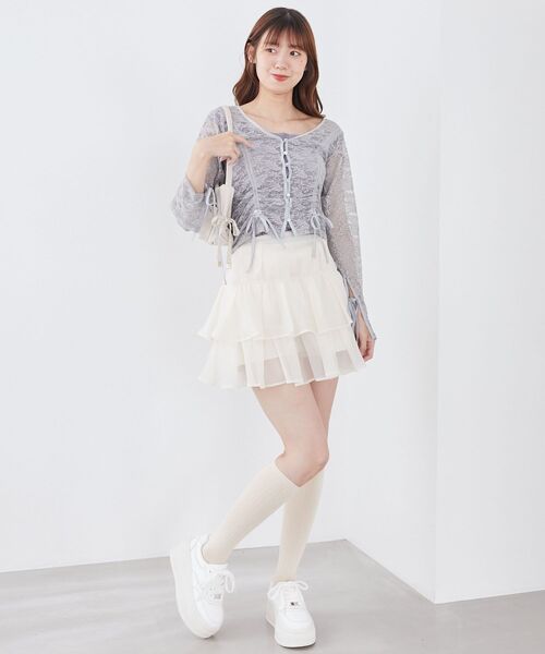 MAJESTIC LEGON(マジェスティックレゴン)の「レースドロストトップス(Tシャツ/カットソー・レディース・ブラック/ブルー系その他5/アイボリー・MEDIUM)」の12枚目の写真