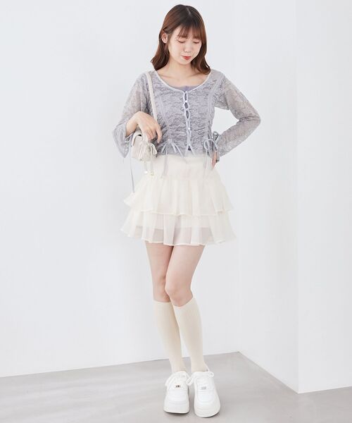 MAJESTIC LEGON(マジェスティックレゴン)の「レースドロストトップス(Tシャツ/カットソー・レディース・ブラック/ブルー系その他5/アイボリー・MEDIUM)」の13枚目の写真