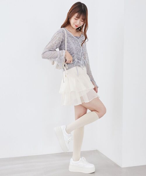 MAJESTIC LEGON(マジェスティックレゴン)の「レースドロストトップス(Tシャツ/カットソー・レディース・ブラック/ブルー系その他5/アイボリー・MEDIUM)」の14枚目の写真