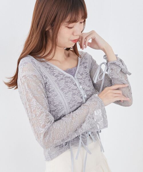 MAJESTIC LEGON(マジェスティックレゴン)の「レースドロストトップス(Tシャツ/カットソー・レディース・ブラック/ブルー系その他5/アイボリー・MEDIUM)」の17枚目の写真