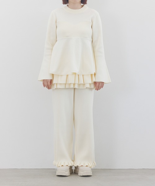 LOWRYS FARM（ローリーズファーム）の「ニットビスチェ　145386（その他トップス・キッズ・アイボリー/ブラック・FREE）」の2枚目の写真