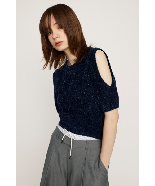 SLY(スライ)の「SHAGGY CUTOUT TOPS シャギー カットアウト トップス(ニット/セーター・レディース・アイボリー/ネイビー/ブラウン・FREE)」の11枚目の写真