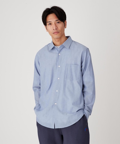 B.C STOCK（ベーセーストック）の「VOILCOTTON レギュラーカラーシャツ（シャツ/ブラウス・メンズ・ホワイト/ブラック/ブルー系その他・MEDIUM/LARGE）」の3枚目の写真