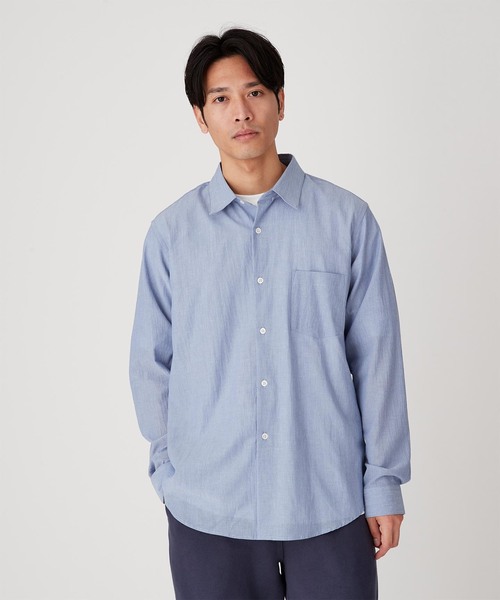B.C STOCK（ベーセーストック）の「VOILCOTTON レギュラーカラーシャツ（シャツ/ブラウス・メンズ・ホワイト/ブラック/ブルー系その他・MEDIUM/LARGE）」の9枚目の写真